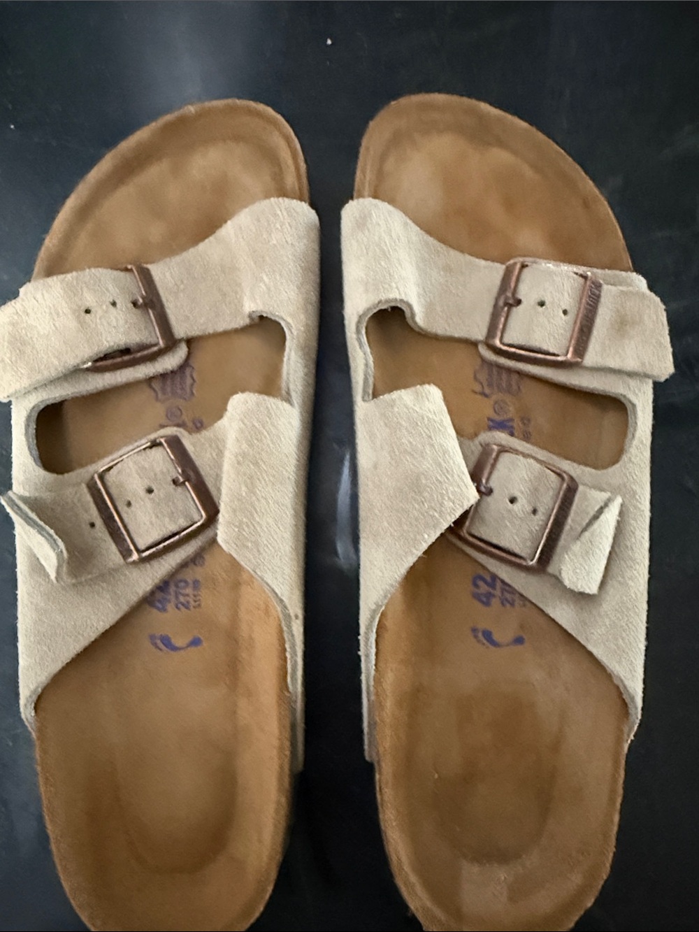 Birkenstock Women's Taupe Suede Double-Buckle Sandals